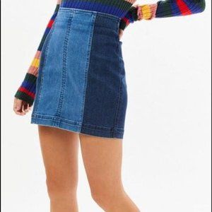 Free People Two Toned Denim Skirt